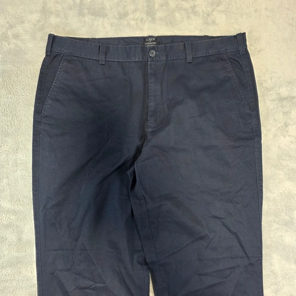 J.Crew Mens 38x32 Navy‎ Blue The Bleecker Chino Pants 100% Cotton Straight Leg